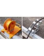 Rope protecting roller, bend protecting, duct bore socket