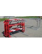 Safety barriers, rack for barriers